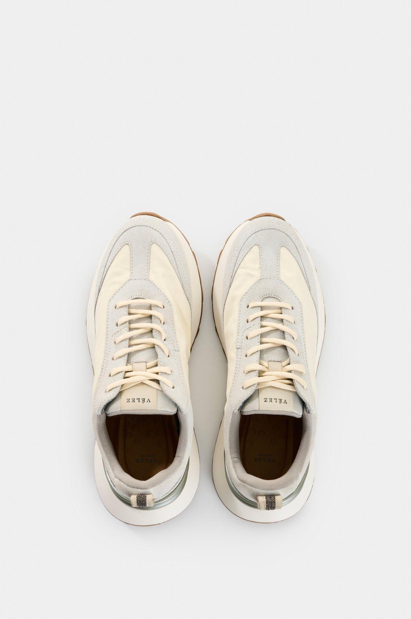 Vélez Zapatillas Elios Cuero Mujer Detalle Millaré Blanco-3