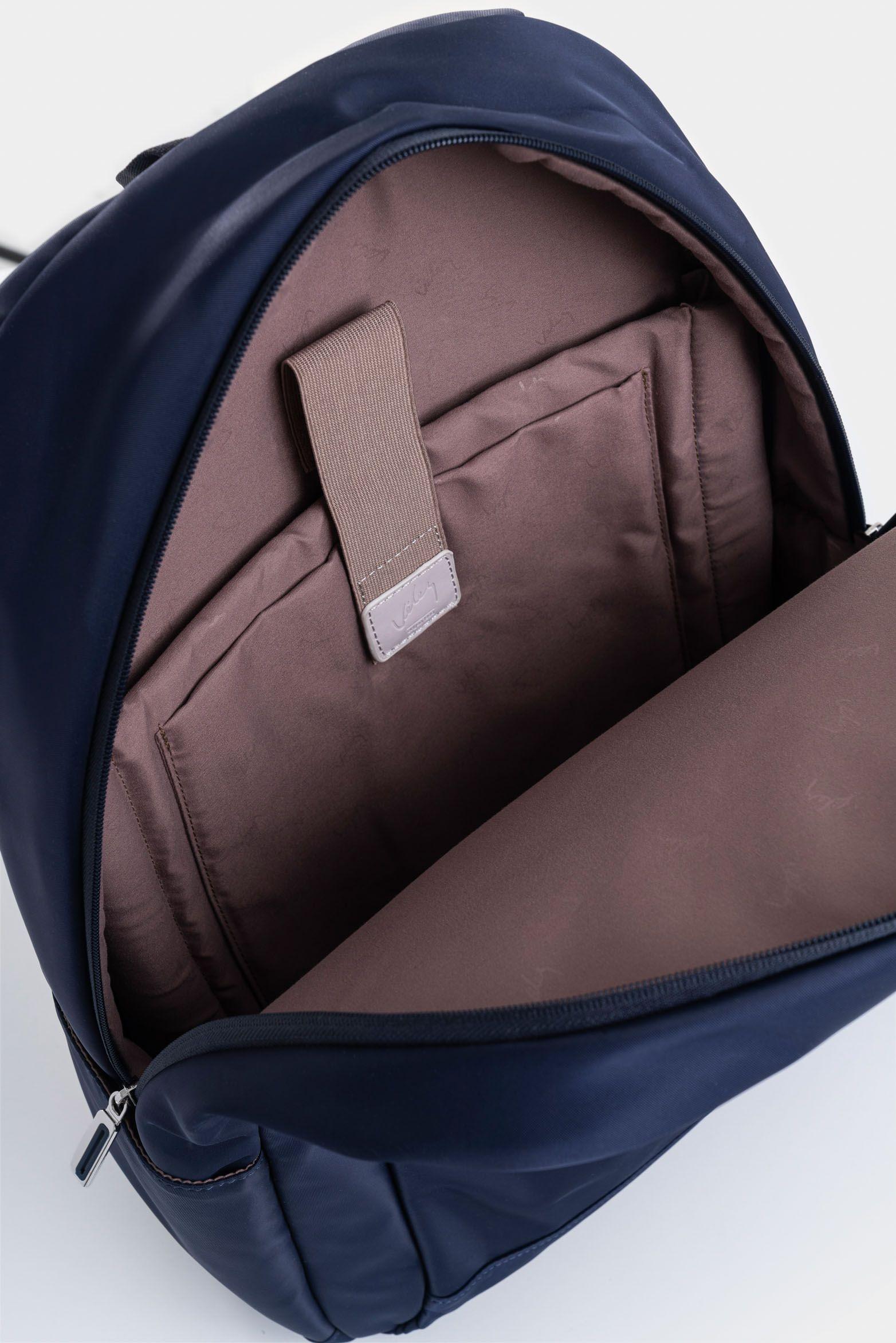 Vélez Mochila Sierra En Lona Hombre Manija Cuero Azul Oscuro-4
