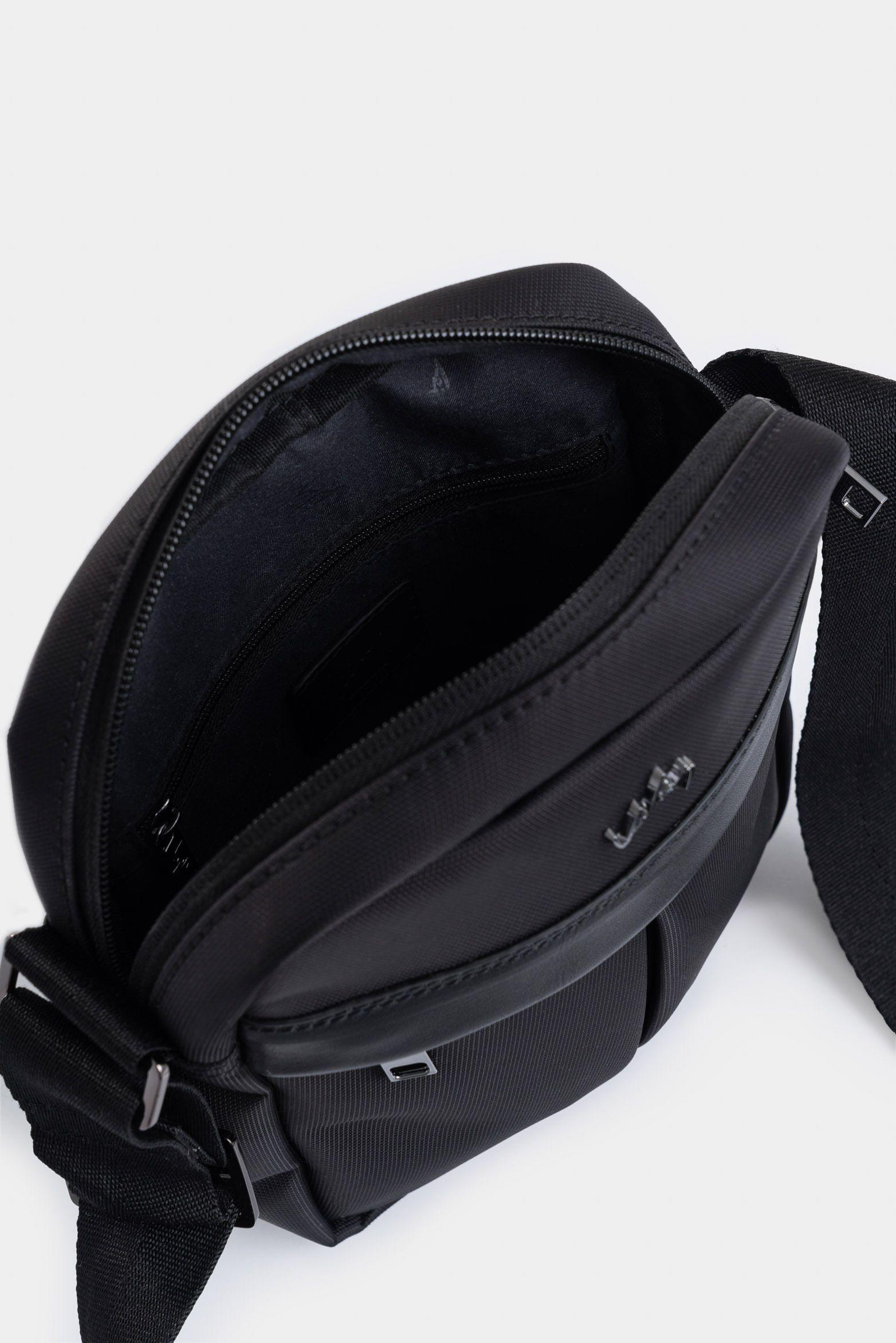 Vélez Manos Libres Lona y Cuero Para Hombre Casual Negro-4