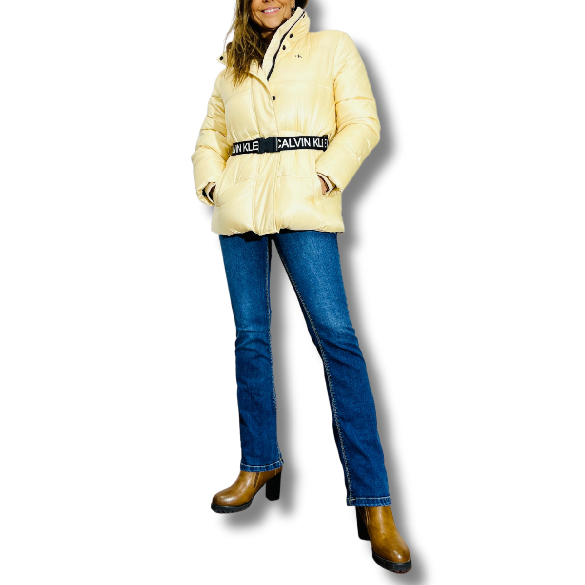 CHAQUETA CK CON CINTURON NEGRO-0