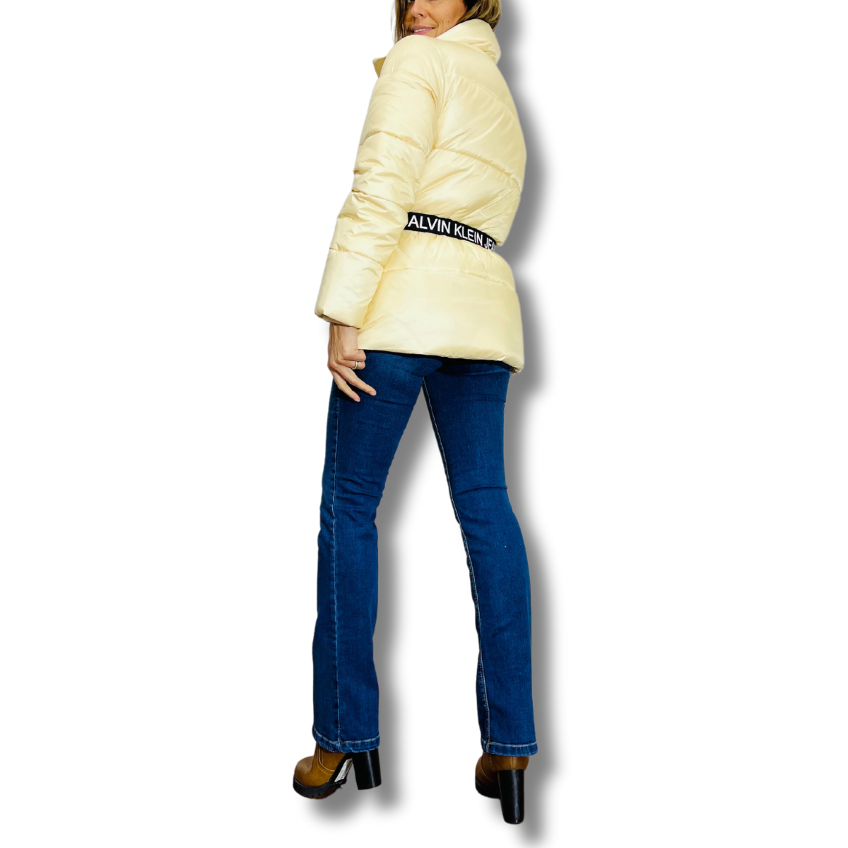 CHAQUETA CK CON CINTURON NEGRO-1