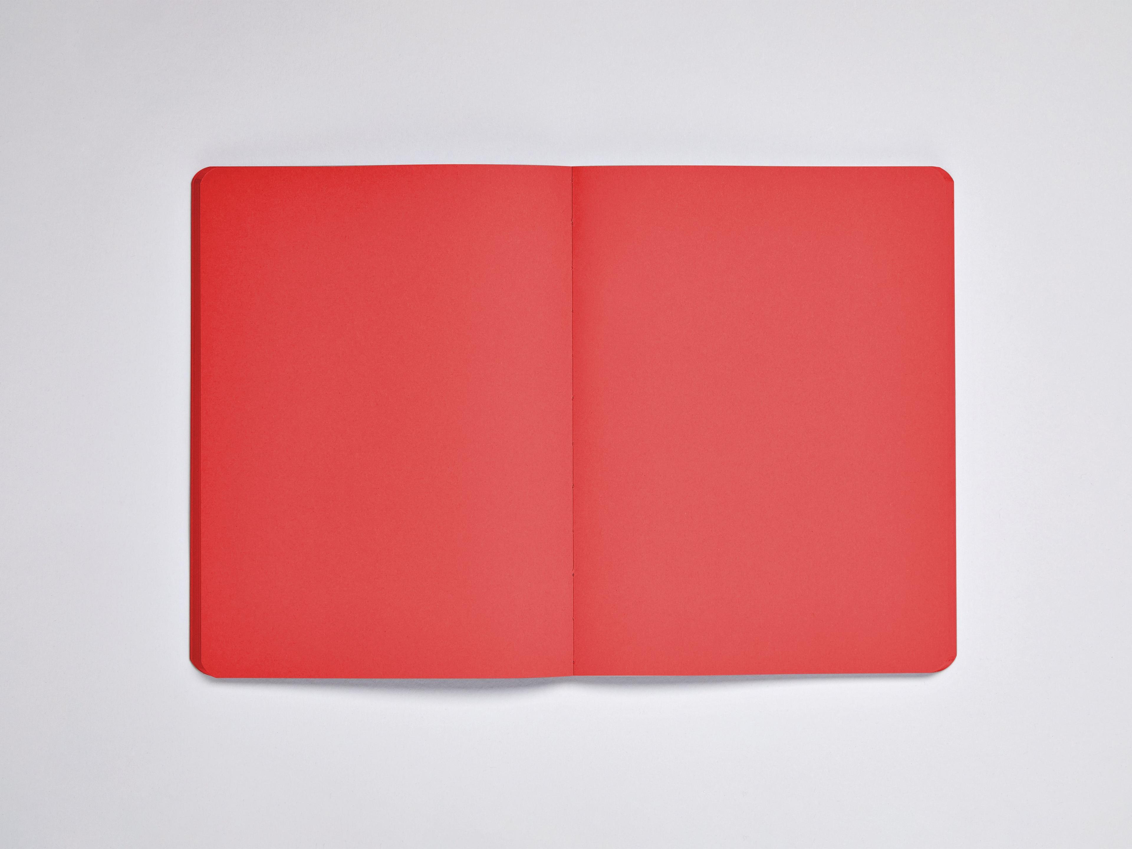 Cuaderno Not White Rojo Nuuna 176 páginas Banda Elástica Lápiz Gel Cubierta Cuero Reciclado-3