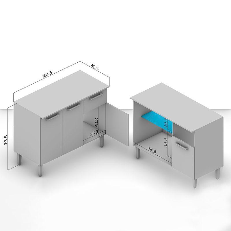 MUEBLE BASE EVANDRO 105 CM 3 PUERTAS 1 CAJON-3