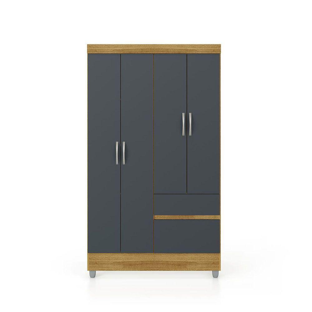 Closet Ideal 4 Puertas 2 Cajones Gris-1