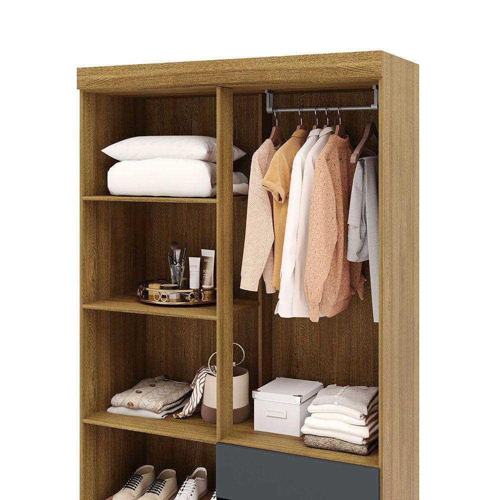 Closet Ideal 4 Puertas 2 Cajones Gris-3