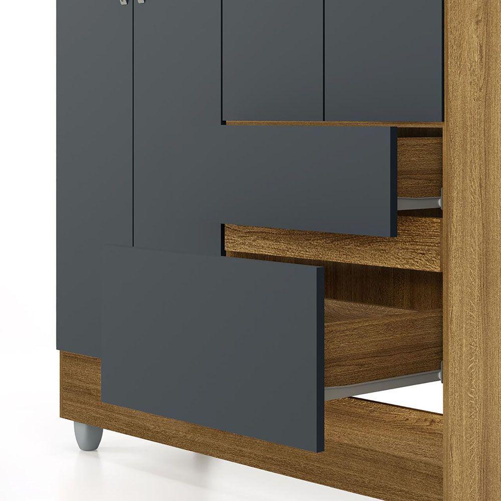 Closet Ideal 4 Puertas 2 Cajones Gris-4