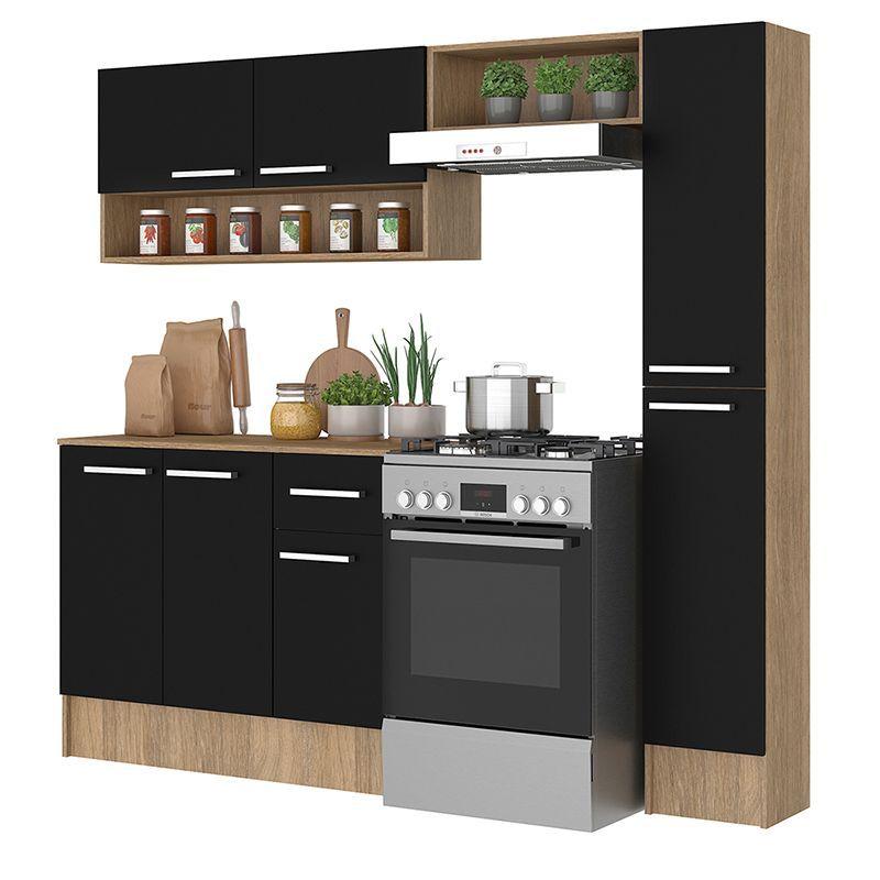 KIT COCINA MADRI 7 PUERTAS 3 CAJONES NEGRO-4