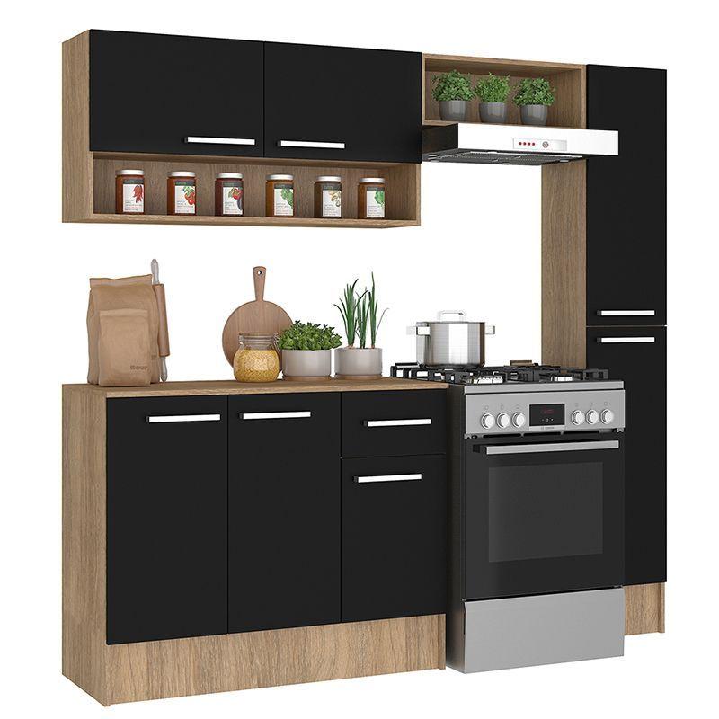 KIT COCINA MADRI 7 PUERTAS 3 CAJONES NEGRO-5