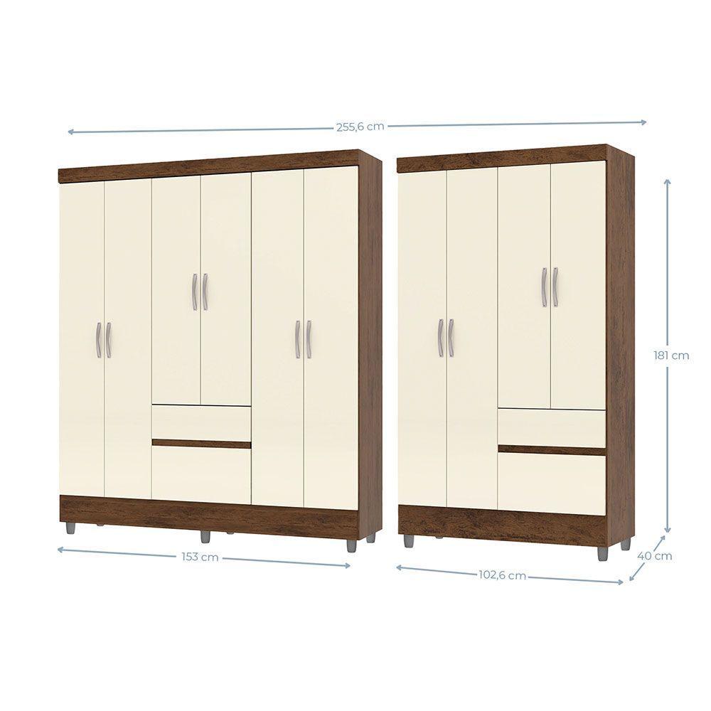 COMBO CLOSET IDEAL 6 Y 4 PUERTAS Beige-2