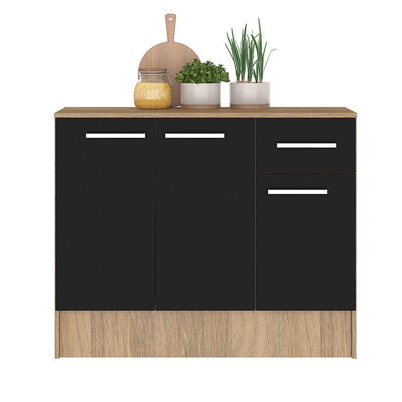 MUEBLE BASE MADRI NEGRO 3 PUERTAS 1 CAJON-2
