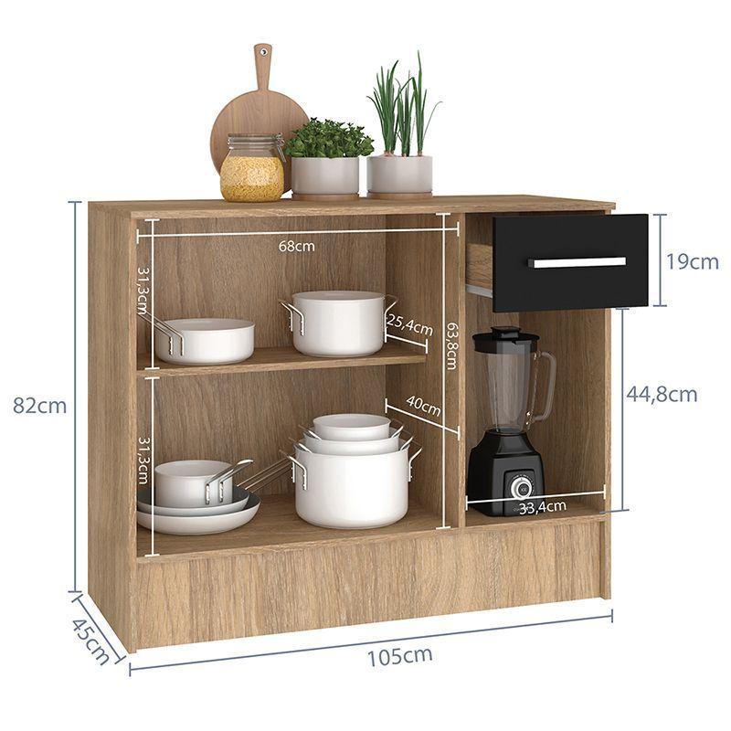 MUEBLE BASE MADRI NEGRO 3 PUERTAS 1 CAJON-4