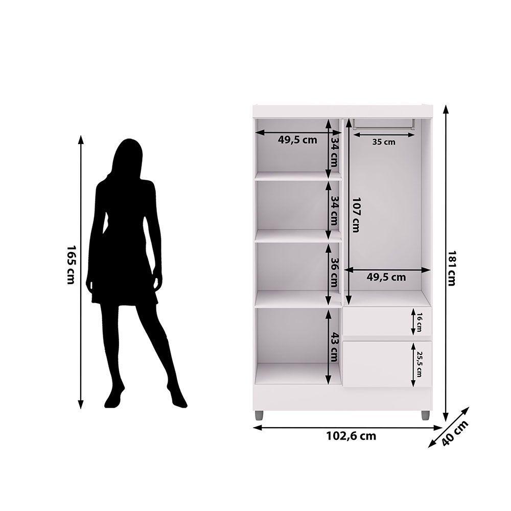 CLOSET IDEAL 4 PUERTAS 2 CAJONES BLANCA-2