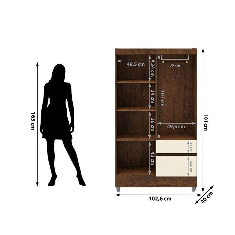 CLOSET IDEAL 4 PUERTAS 2 CAJONES CREMA-6