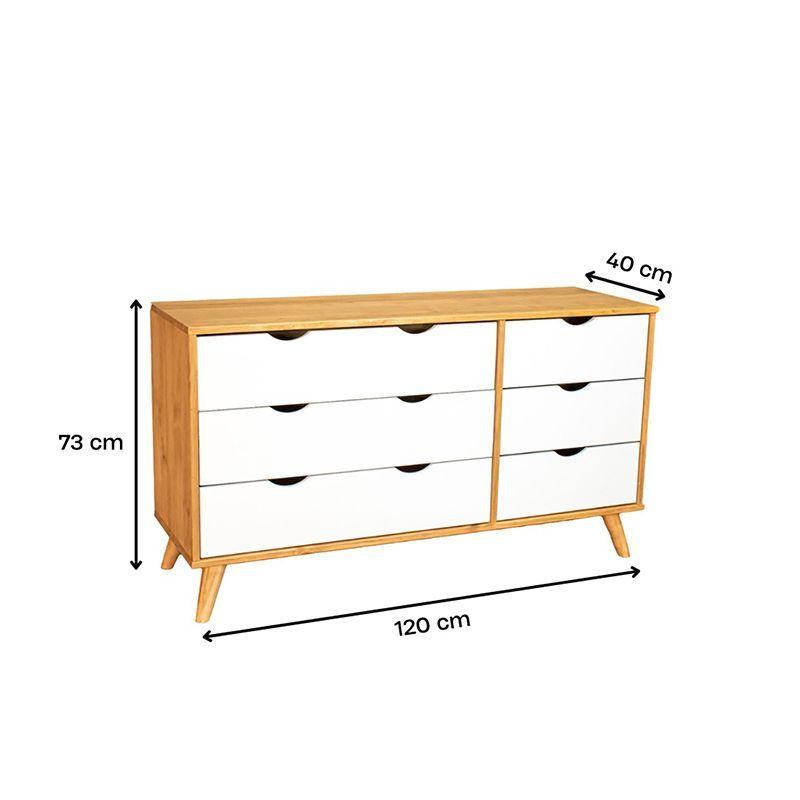 CÓMODA LUNA 6 CAJONES BLANCA-4