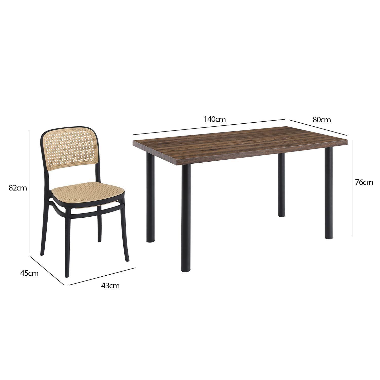 Comedor Alma Duna 4 Sillas Cafe-5