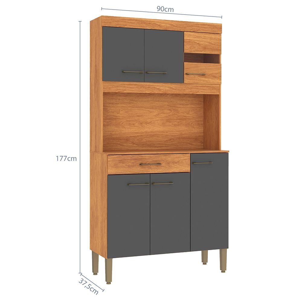 KIT COCINA CARLA GRAFITO 1 PUERTA 6 CAJONES-2