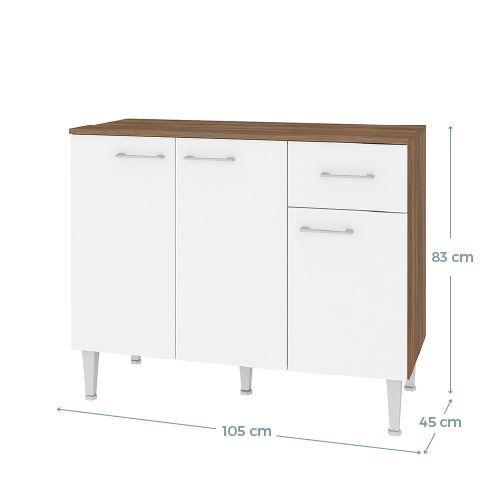 MUEBLE BASE EVANDRO 105 CM BLANCO 3 PUERTAS 1 CAJON-2