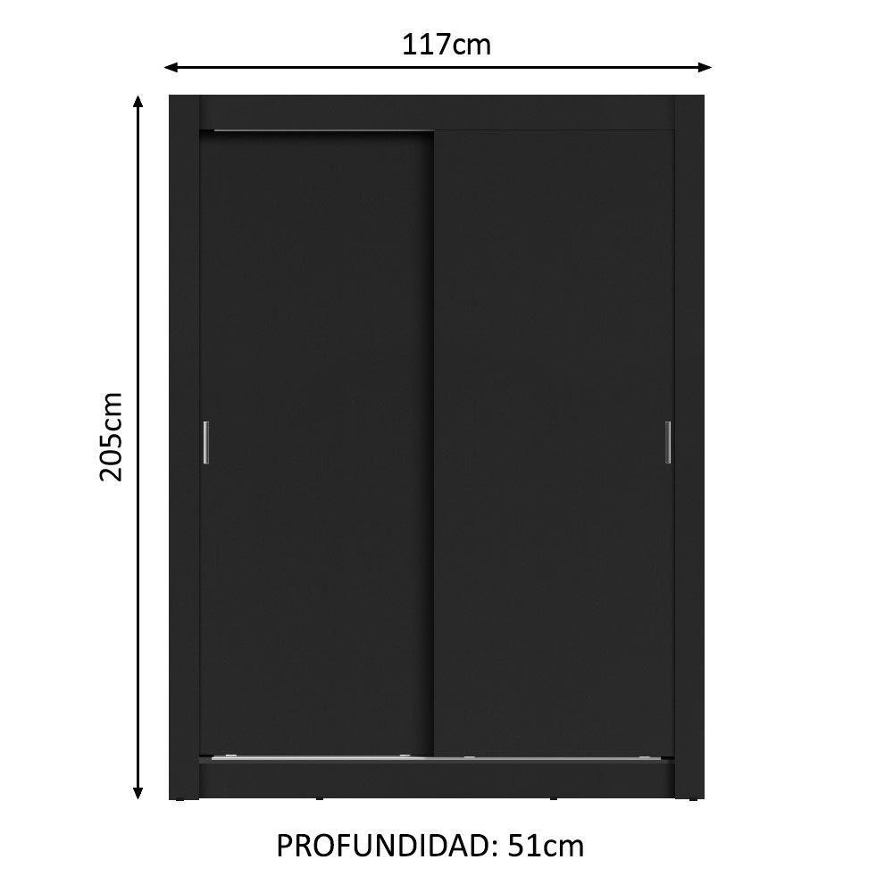 CLOSET DENVER 2 PUERTAS CORREDIZAS NEGRO-3
