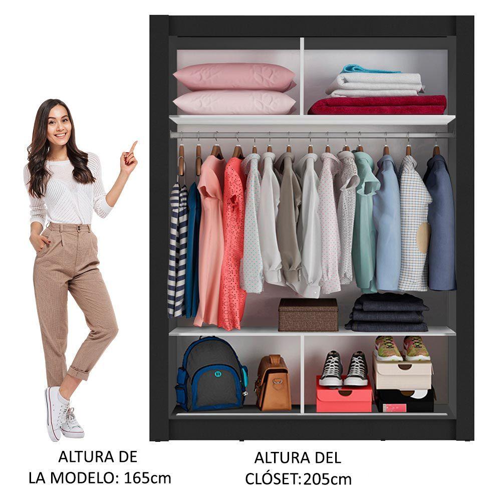 CLOSET DENVER 2 PUERTAS CORREDIZAS NEGRO-5