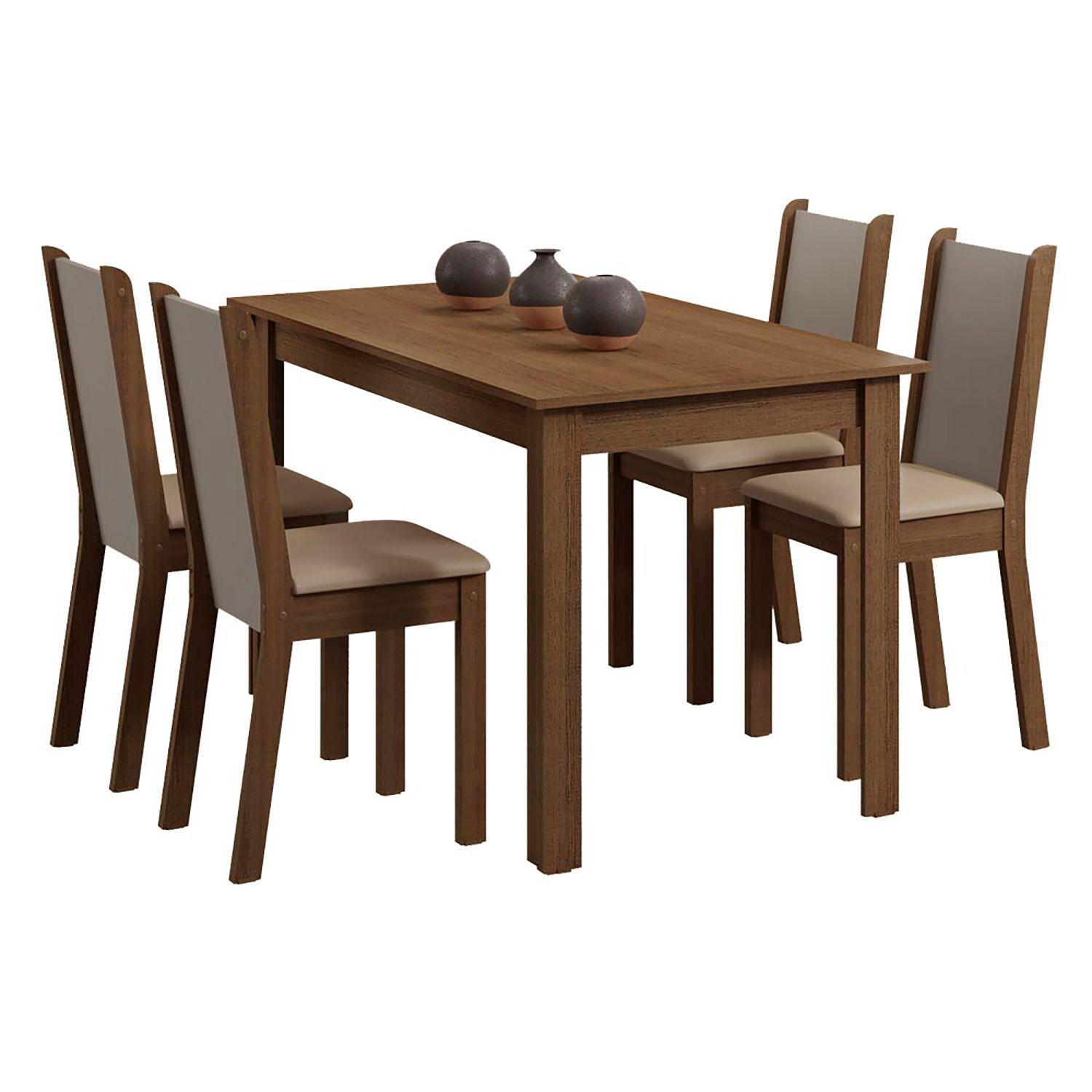 JUEGO COMEDOR PIA LEONE 4 SILLAS CAFE-2