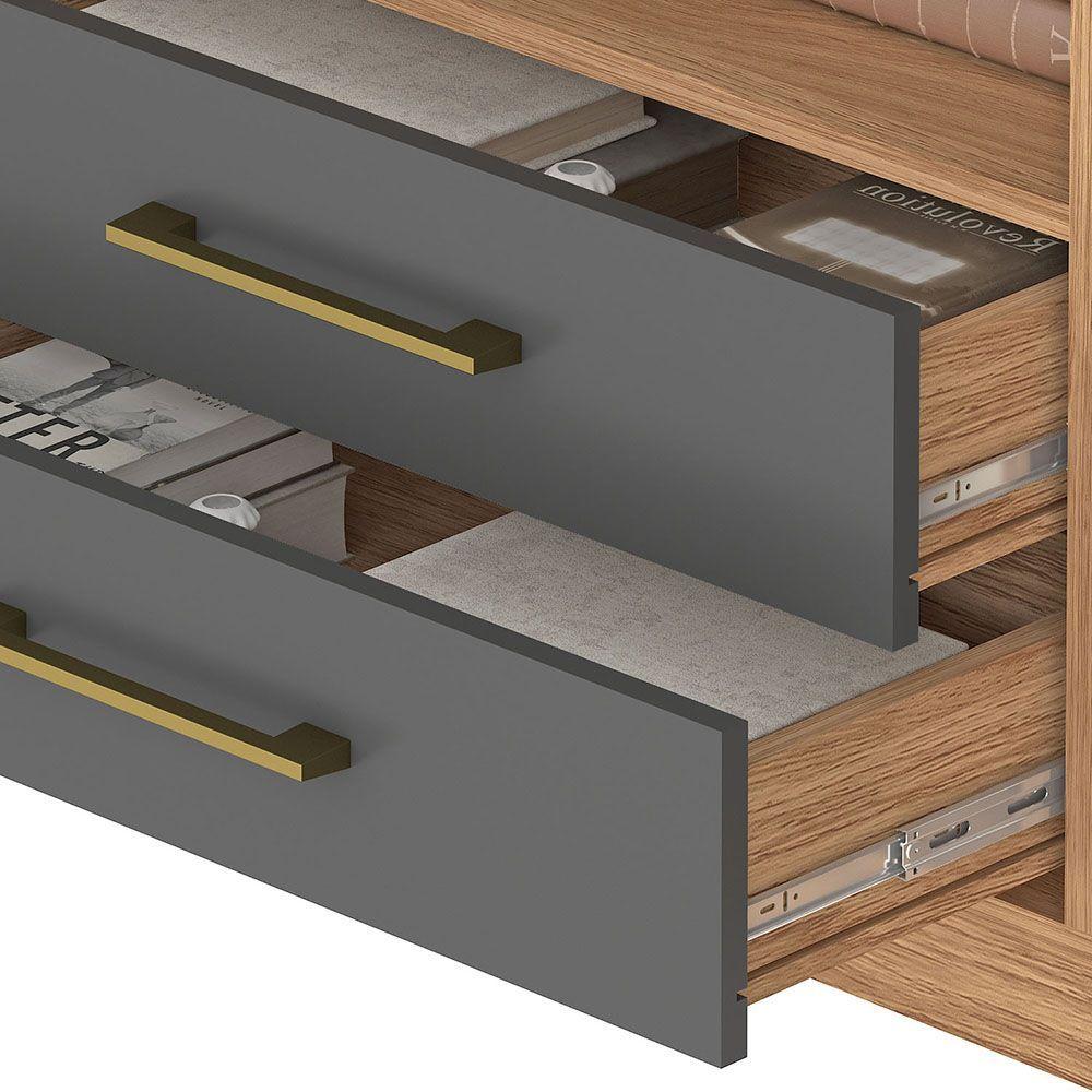 RACK TV ALERCE 70 PULGADAS 2 PUERTAS Y 2 CAJONES CAFE GRIS-3