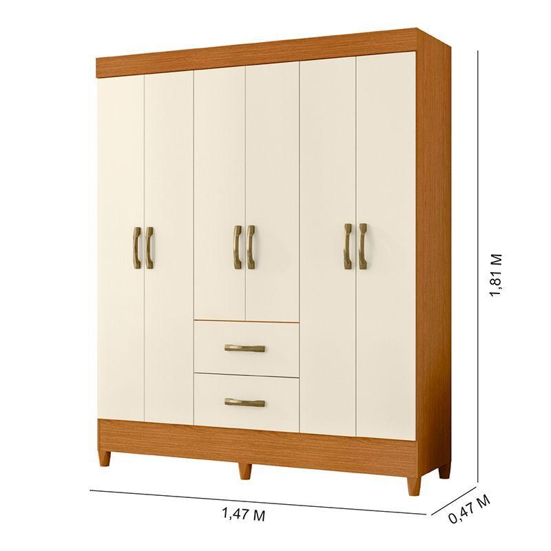CLOSET MOBI BEIGE 6 PUERTAS 2 CAJONES-5