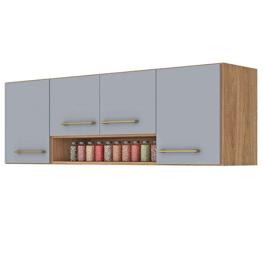 MUEBLE AEREO ALBA 4 PUERTAS CAFE GRIS-2