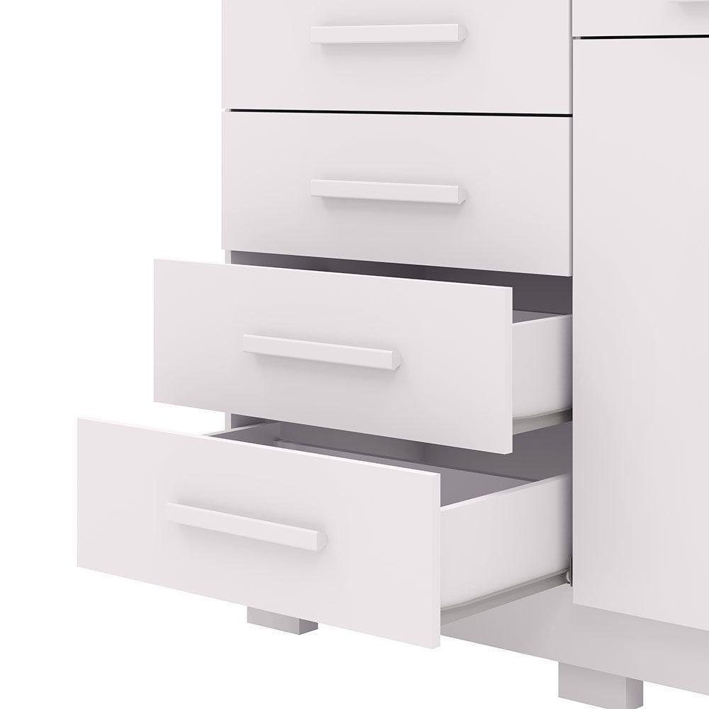 COMODA AMERICANA 5 CAJONES 2 PUERTAS GRIS-5