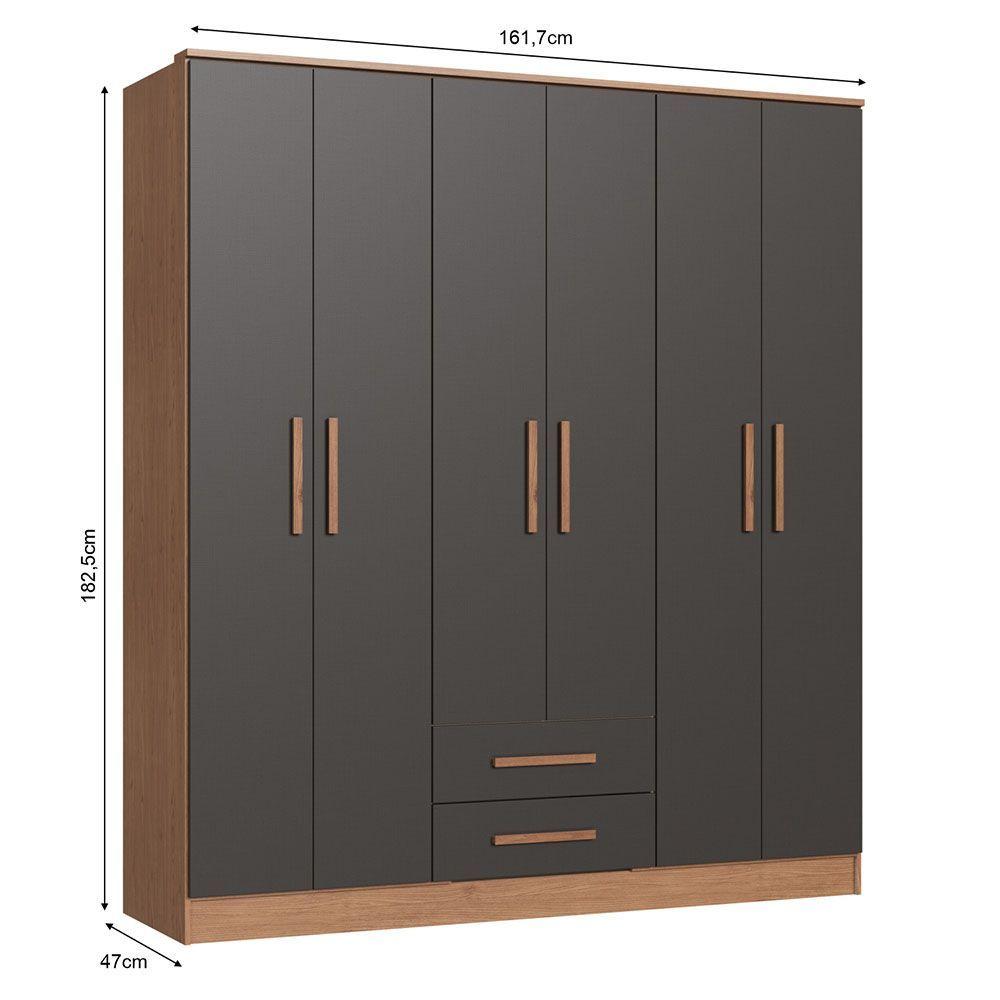Closet Pequim 6 Puertas Grafito-5