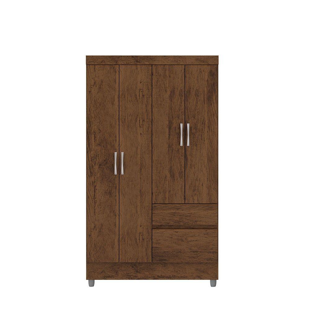 CLOSET IDEAL 4 PUERTAS 2 CAJONES CAFE-2