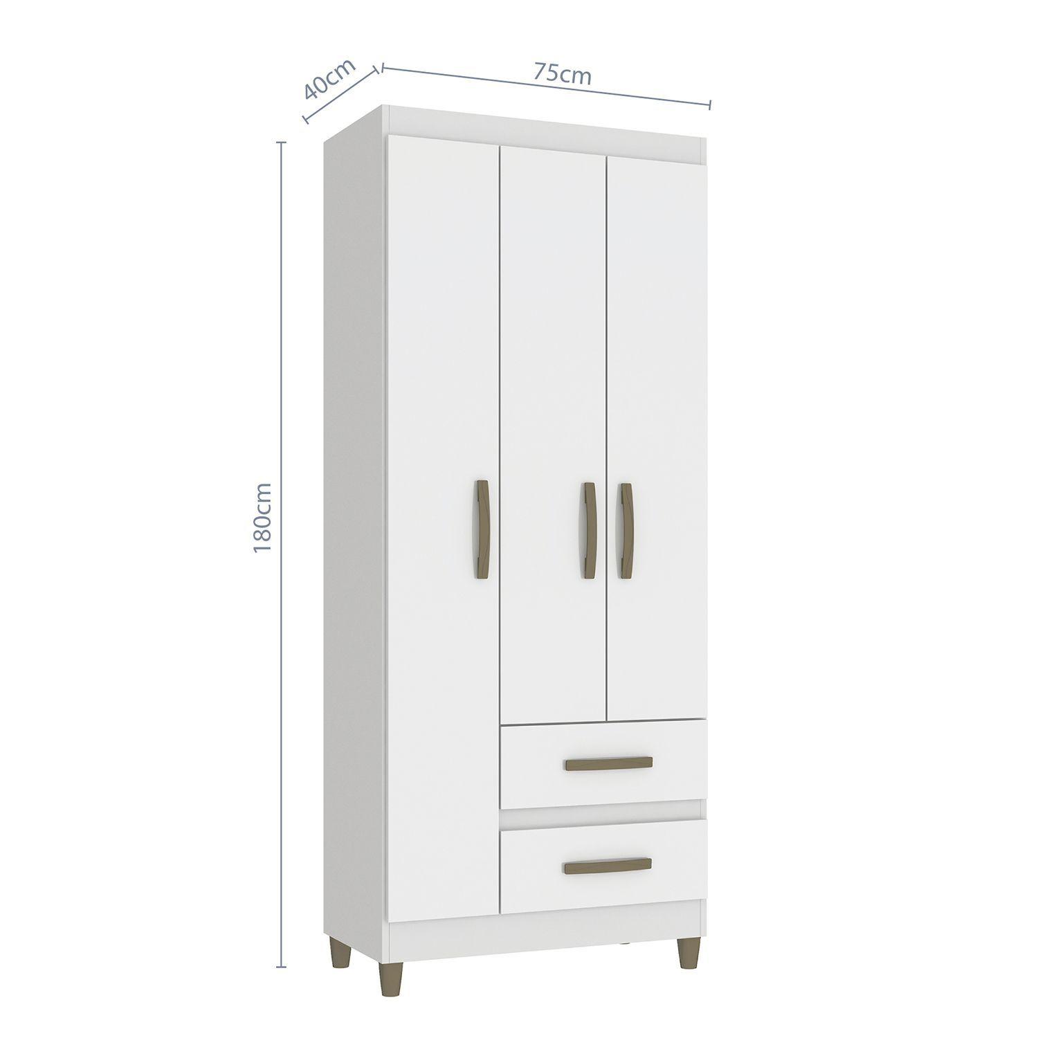 CLOSET PORTO BLANCO 3 PUERTAS 2 CAJONES-6