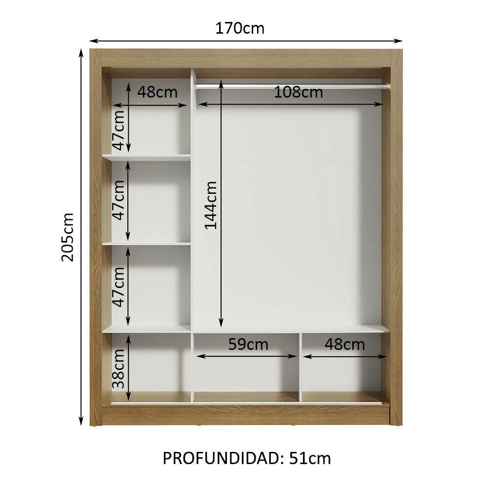 CLOSET MONACO 3 PUERTAS CORREDIZAS BICOLOR-3