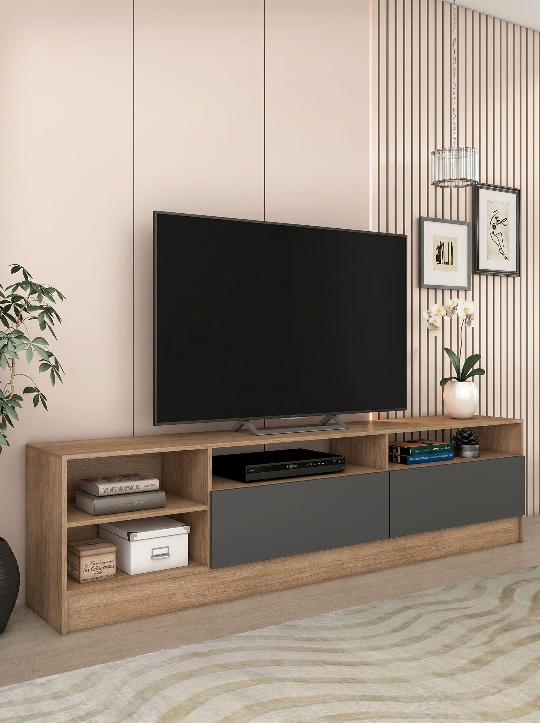 RACK TV MOYAN 75 PULGADAS CAF CON 2 PUERTAS GRIS-7