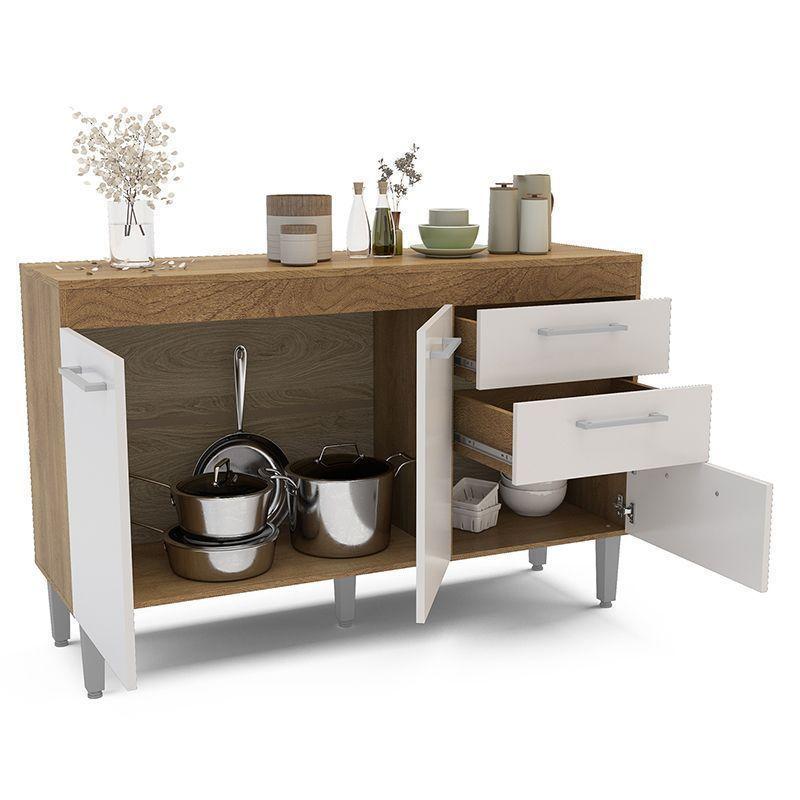 MUEBLE BASE OPIE 120 CM BLANCO 3 PUERTAS 2 CAJONES-2