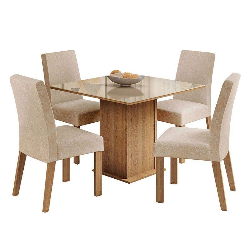 JUEGO COMEDOR LINDA FIORE 4 SILLAS CON VIDRIO-5