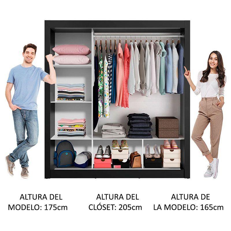 CLOSET MONACO 3 PUERTAS CORREDIZAS NEGRO-4