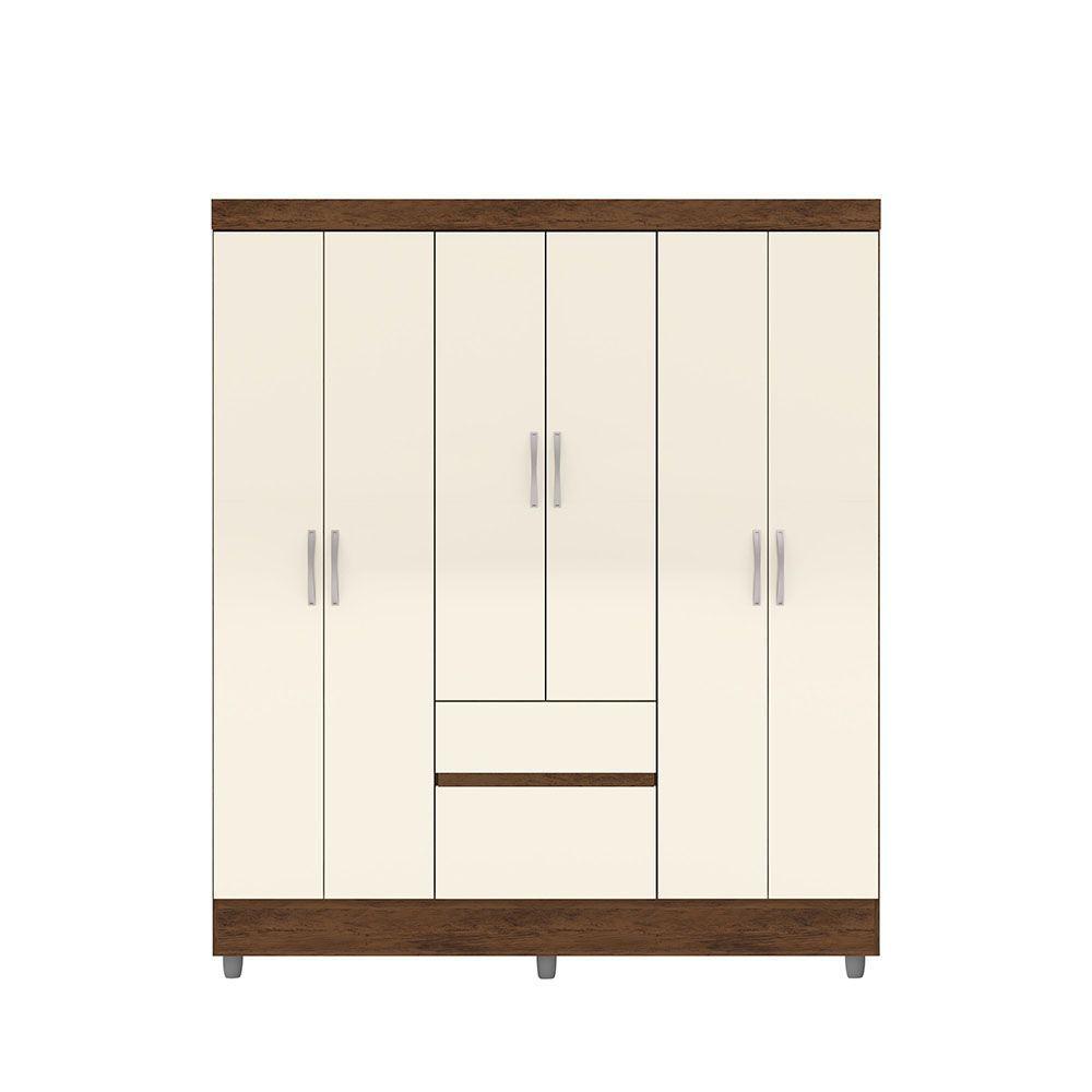 CLOSET IDEAL 6 PUERTAS 2 CAJONES CREMA-2