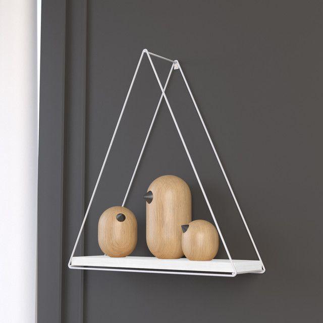 REPISA TRIANGULAR WHITHE BLACK 25X10X25CM VEKKAHOME-2