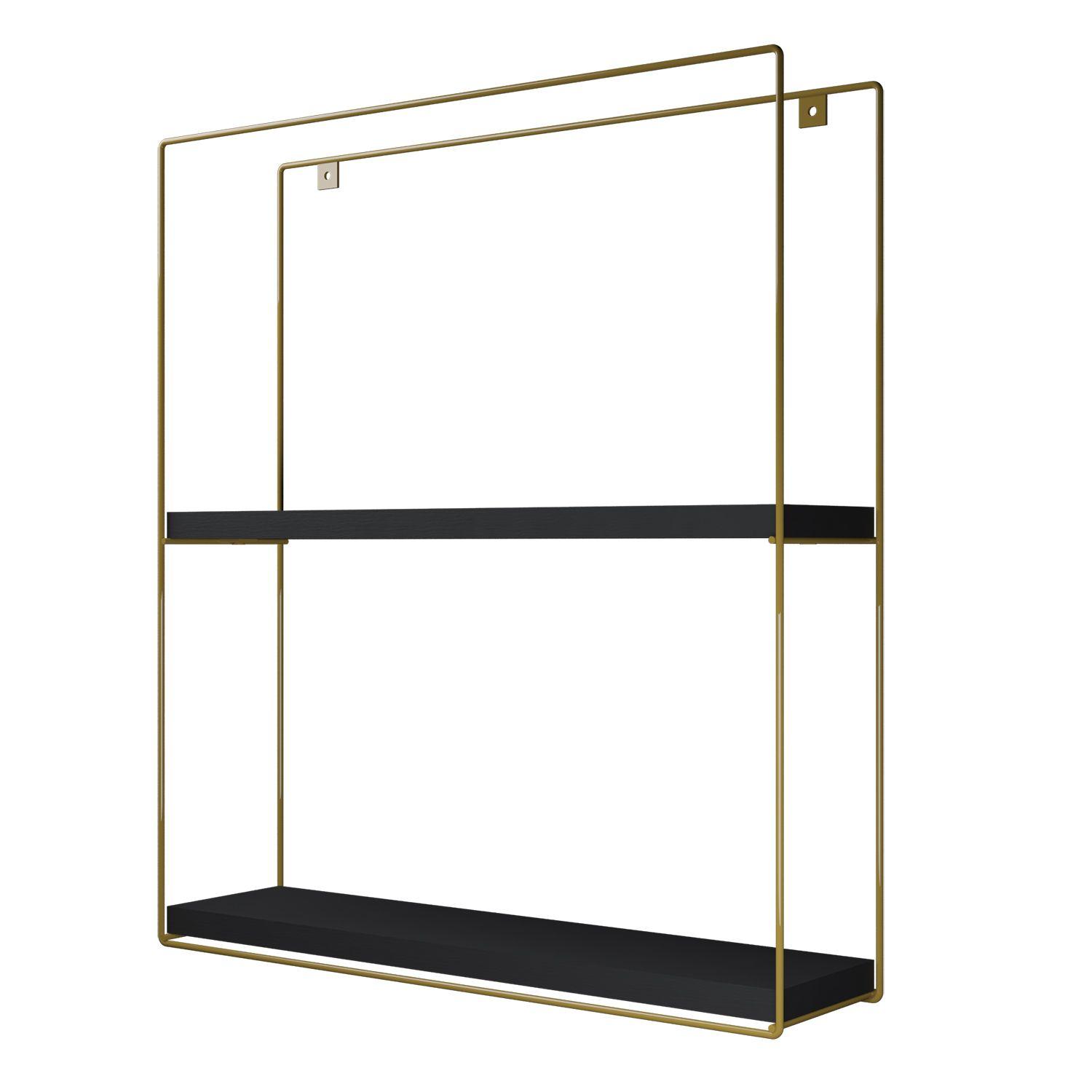 REPISA TRIANGULAR GOLDEN BLACK 37X10X40CM VEKKAHOME-2