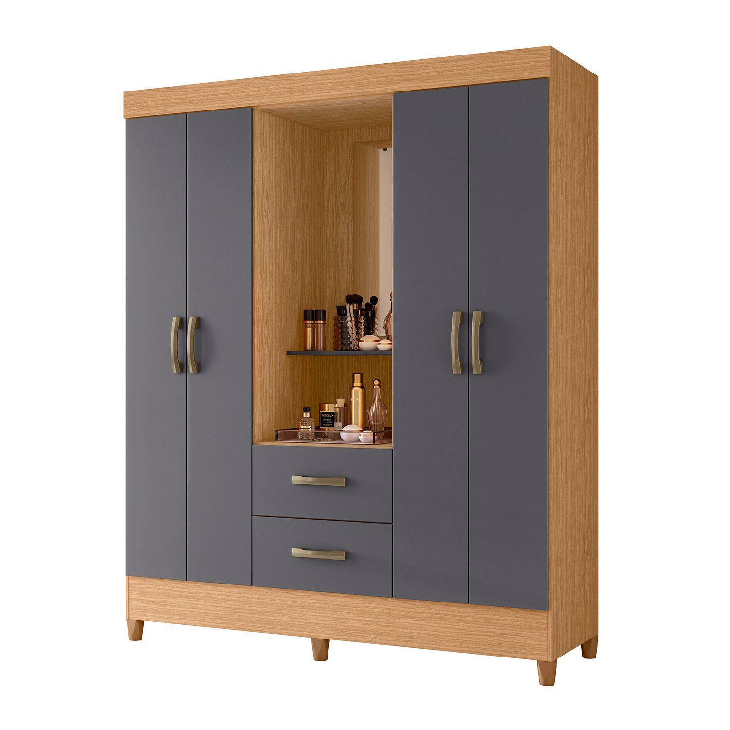 CLOSET CAPELINA GRIS 4 PUERTAS 2 CAJONES-4
