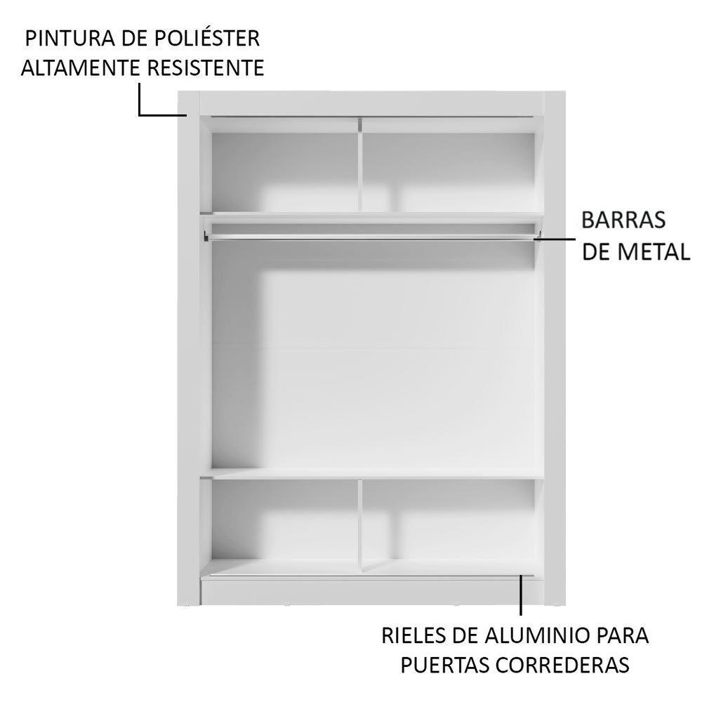 CLOSET DENVER 2 PUERTAS CORREDIZAS BLANCO-3