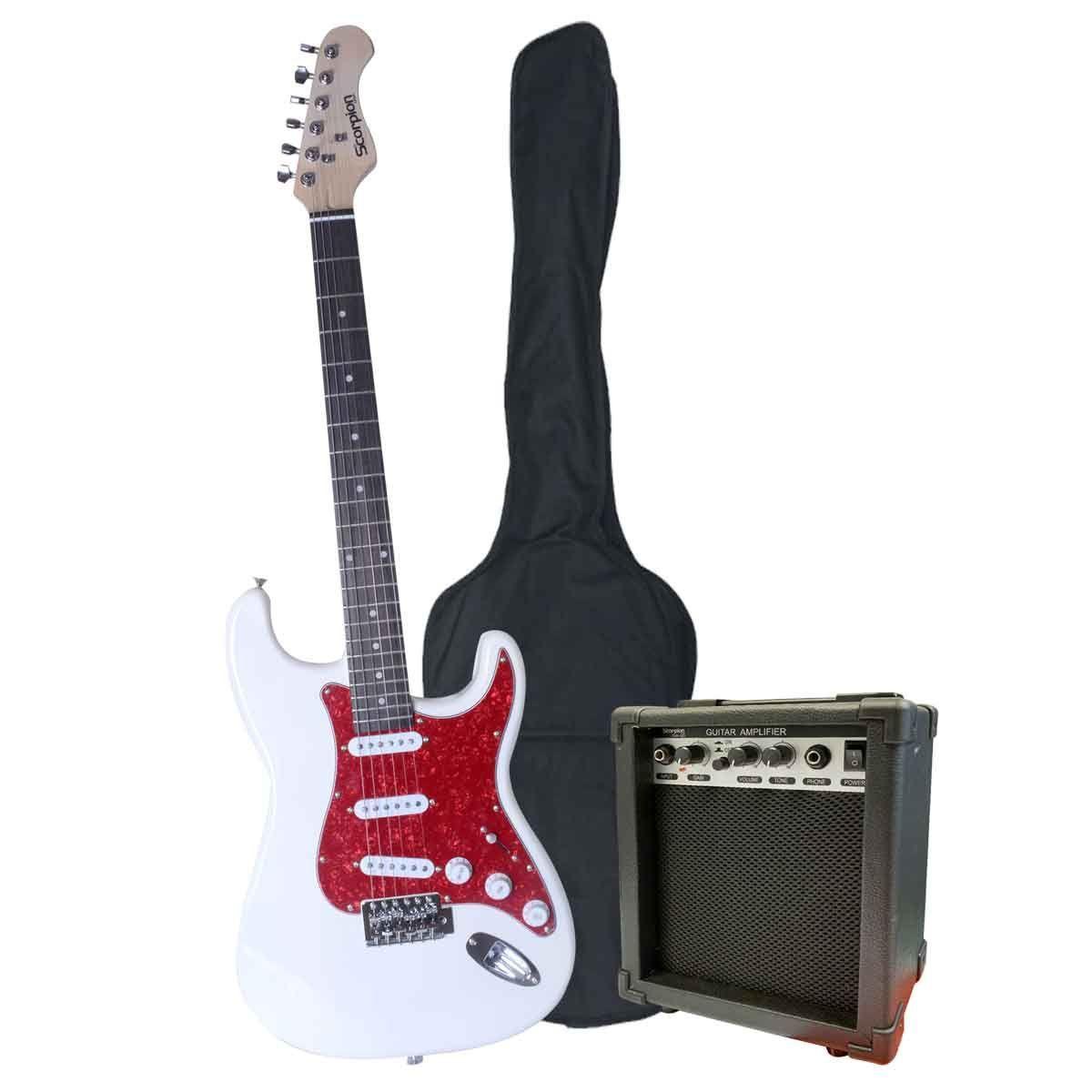PACK GUITARRA ELECTRICA BLANCA-ROJO PAC-32WR SCORPION-0