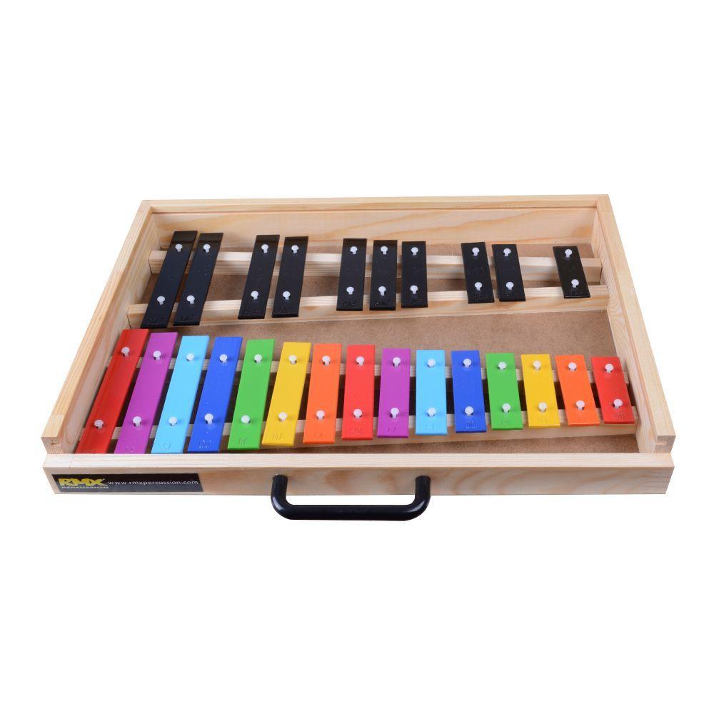 METALOFONO 25 NOTAS COLOR CON CAJA MADERA RMX-0