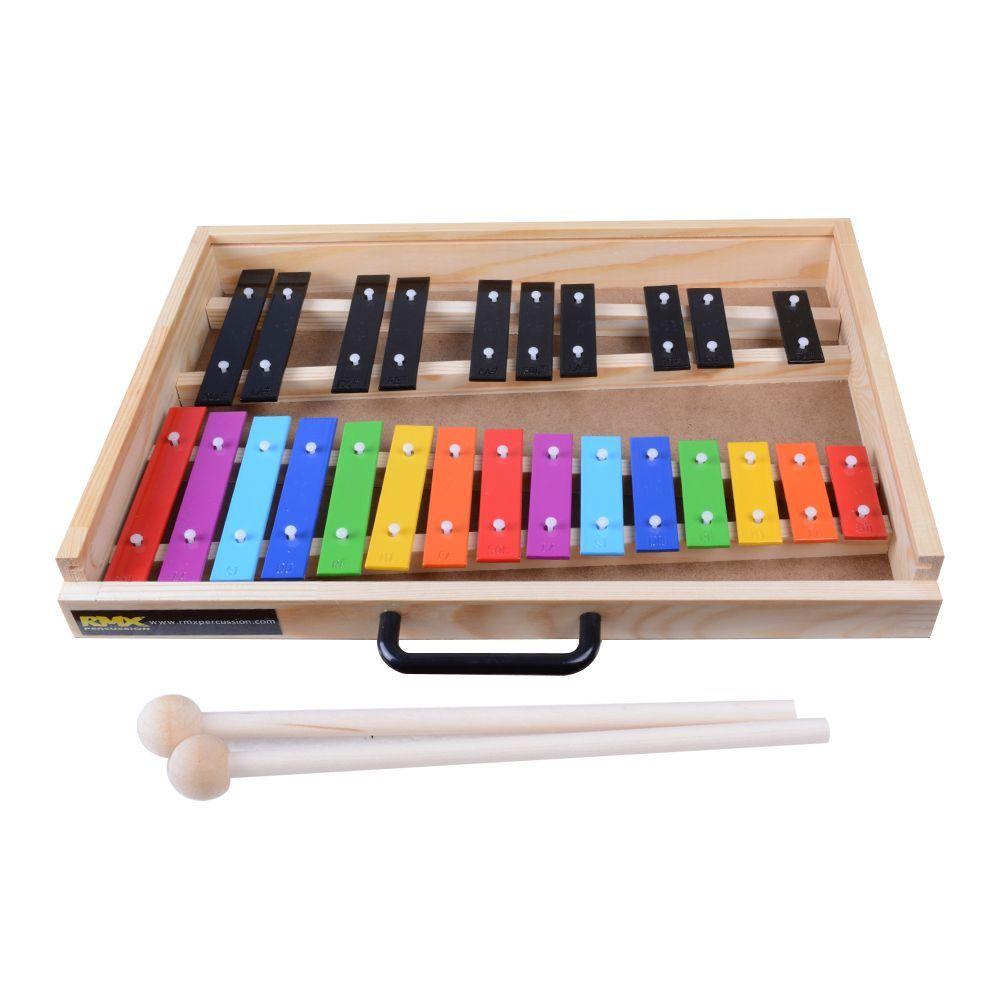 METALOFONO 25 NOTAS COLOR CON CAJA MADERA RMX-1