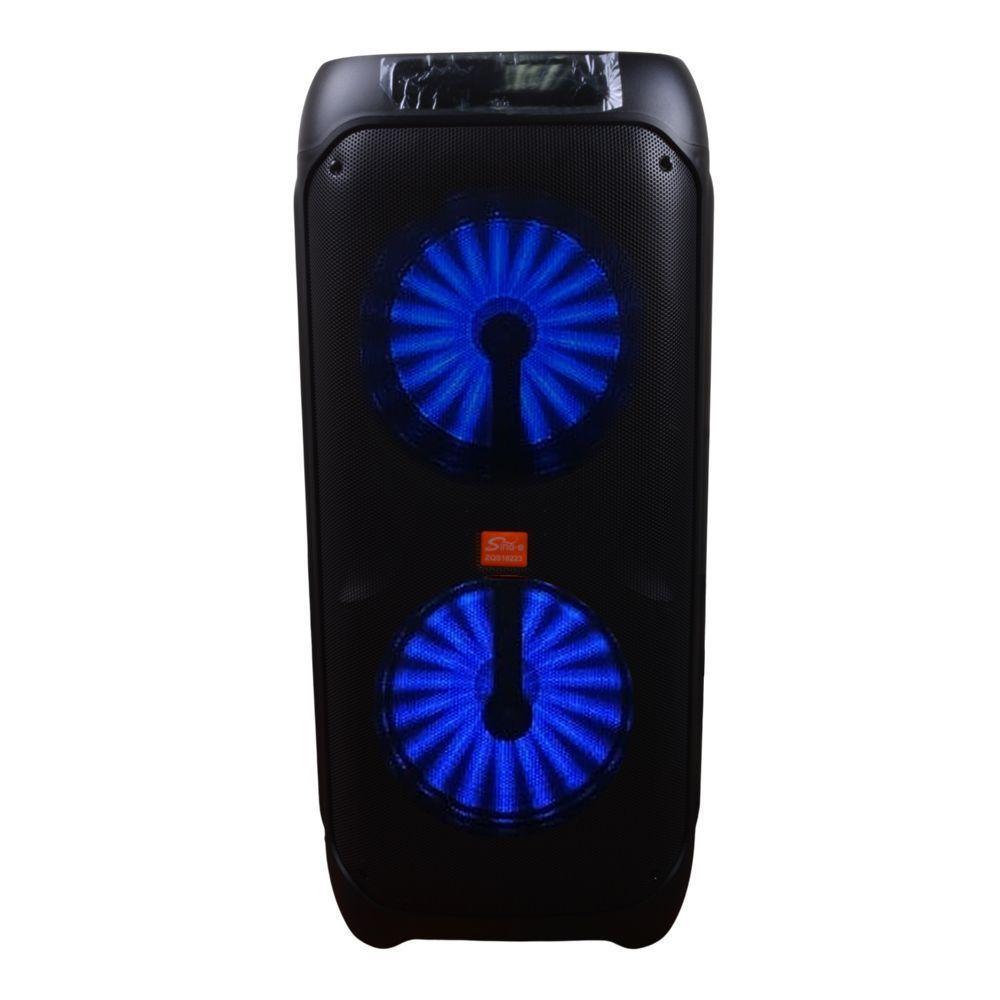 PARLANTE PORTATIL 2X10 80W LEDS MIC BT SING E ZQS10223-2