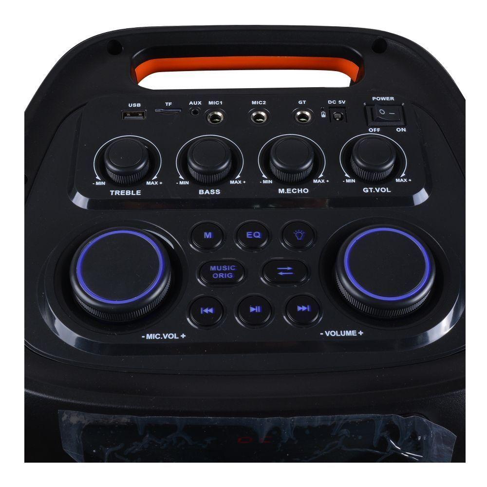 PARLANTE PORTATIL 2X10 80W LEDS MIC BT SING E ZQS10223-3
