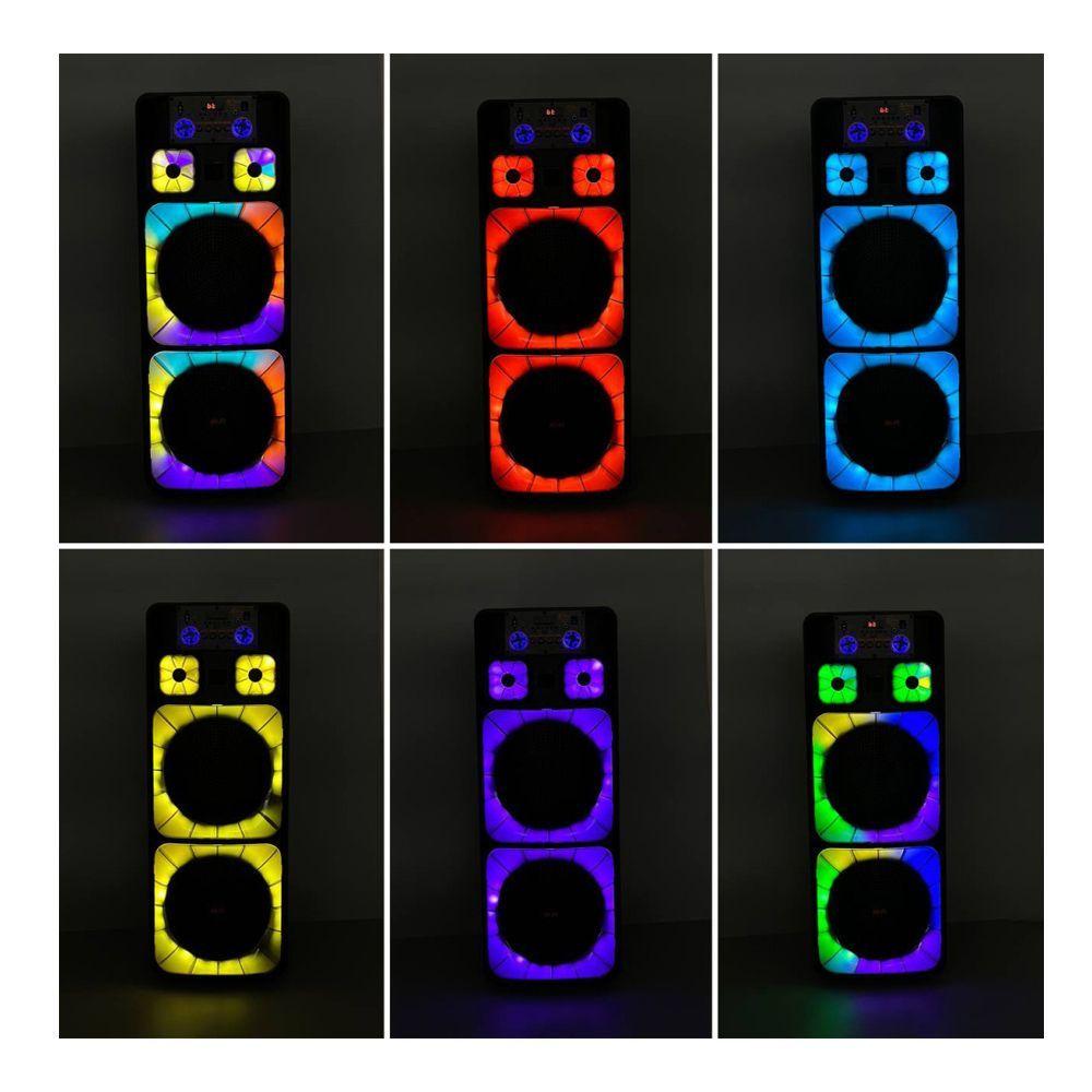 PARLANTE PORTATIL 2X12 BT MP3 FM LED MIC SING E SP 21260-2