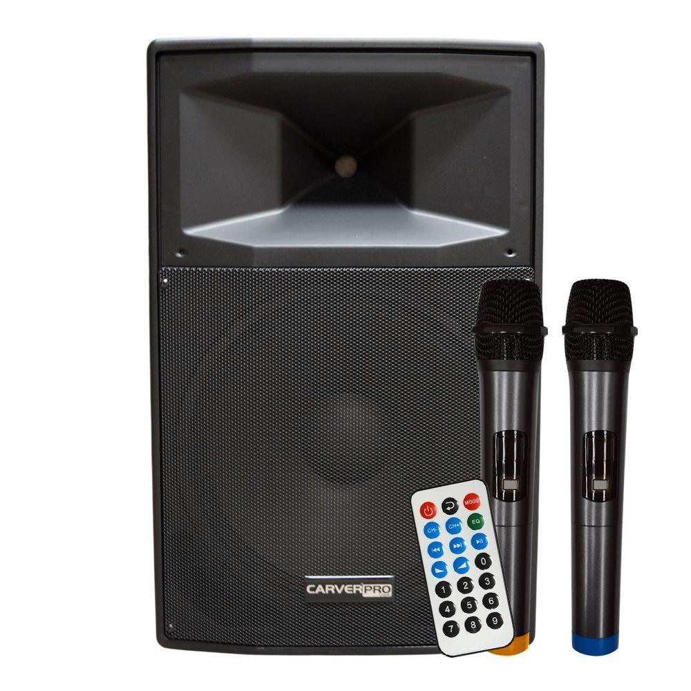 CAJA ACUSTICA PORTABLE CON 2 MICROFONOS + BLUETOOTH CARVERPRO-0