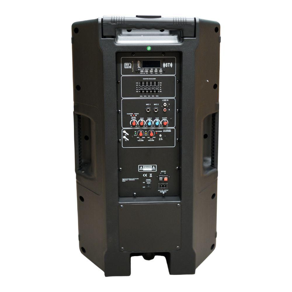 CAJA ACUSTICA PORTABLE CON 2 MICROFONOS + BLUETOOTH CARVERPRO-3