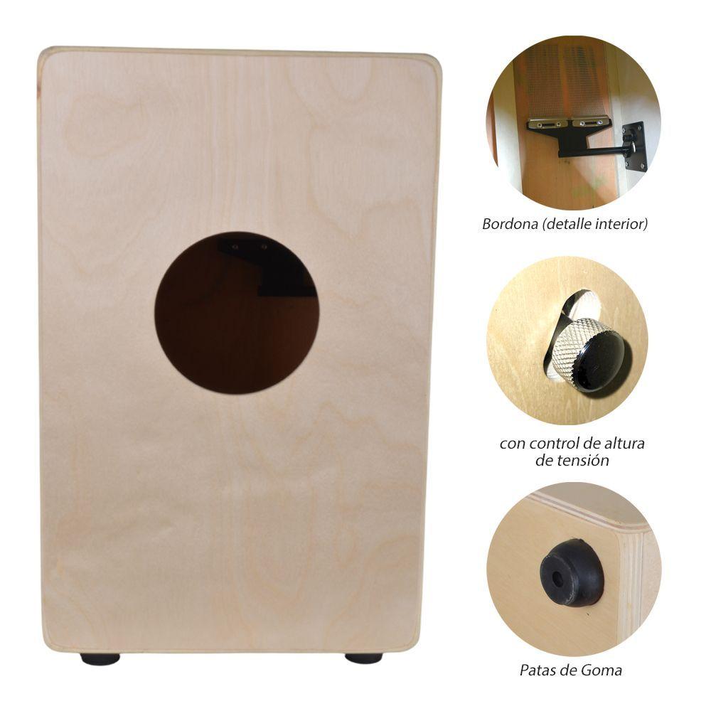 CAJON PERUANO CON BORDONA AJUSTABLE NOGAL CON FUNDA CAS 160 CIPRIANI-2